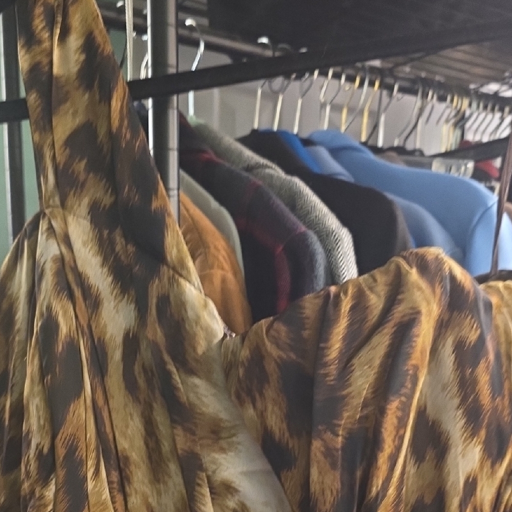 Kardashian Kollection One Shoulder Brown Animal Print Dress